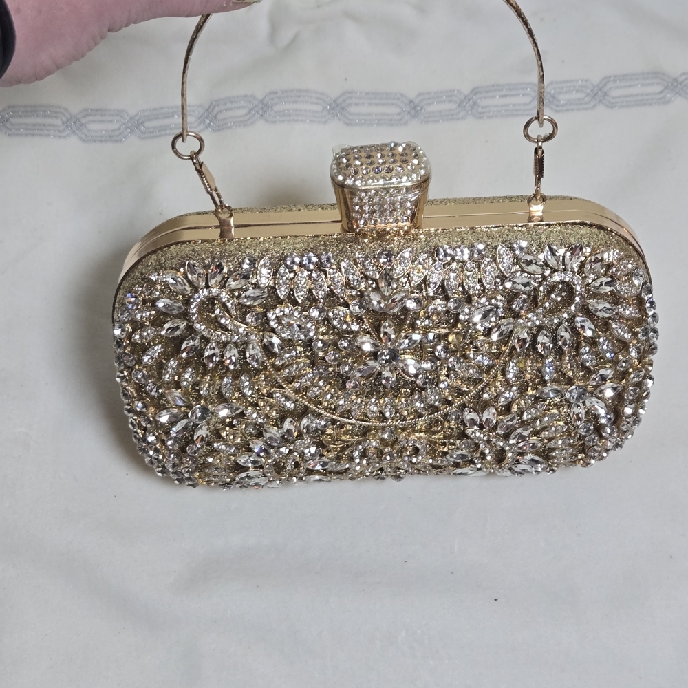 Elegant Gold Embellished Clutch